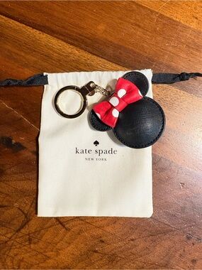 Kate Spade black and red Minnie Mouse keychain
